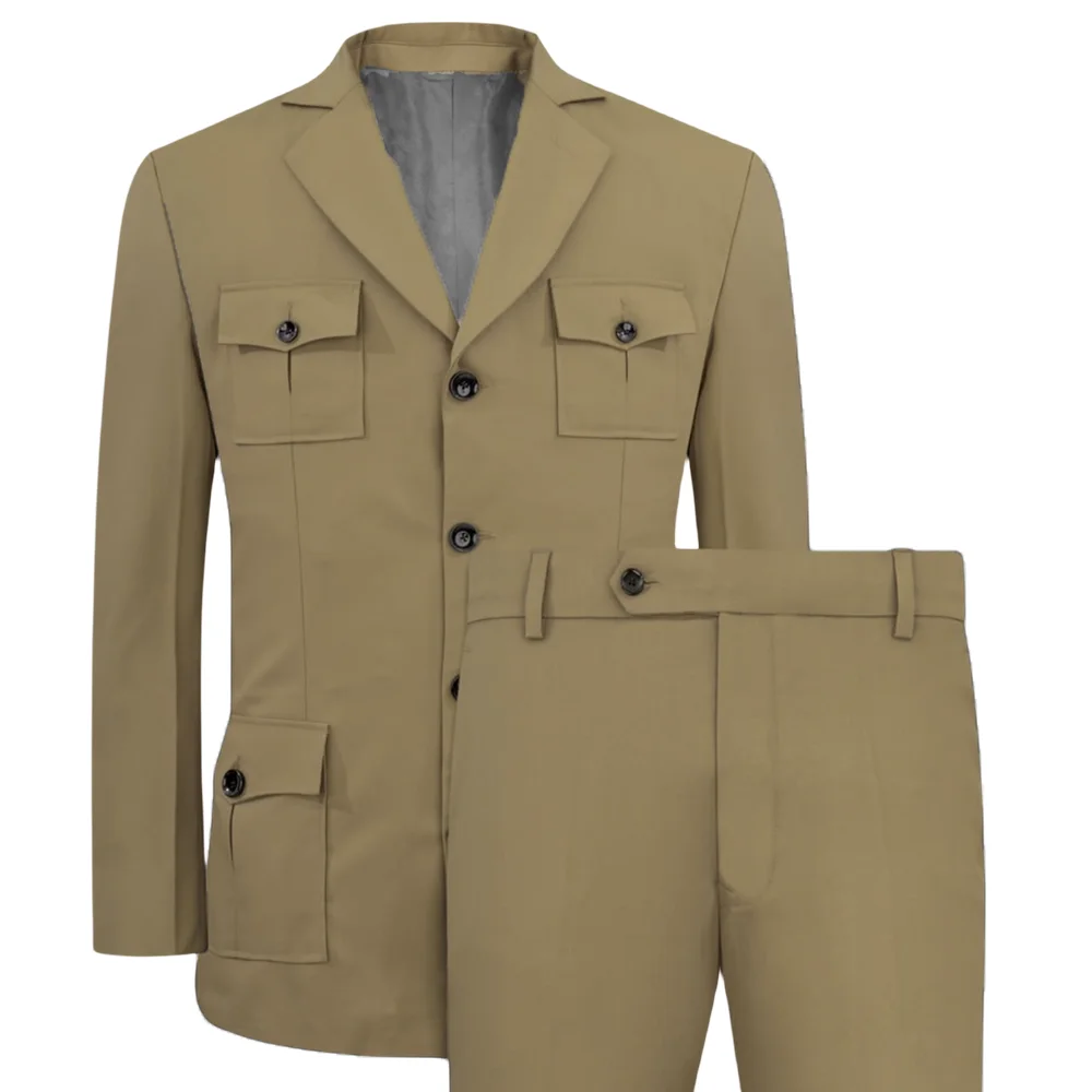 Khaki Formal Wear Men - 남성 정장 Jakcet 캐주얼 카키 2