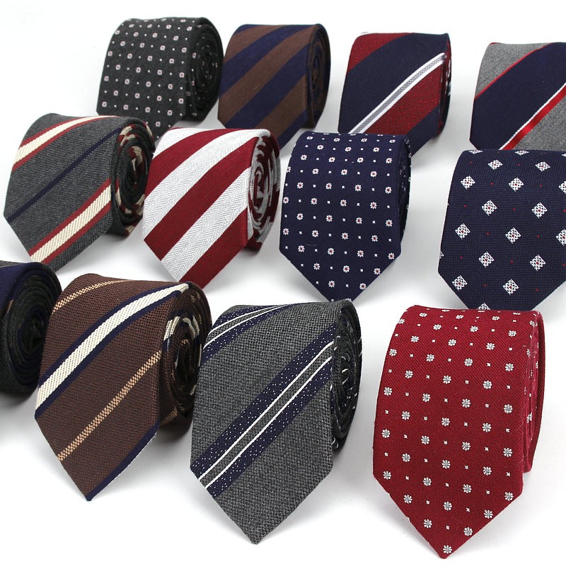 Men'S Formal Wear Bow Ties - 남성용 좁은 코튼 스트라이프 넥타이, 남성