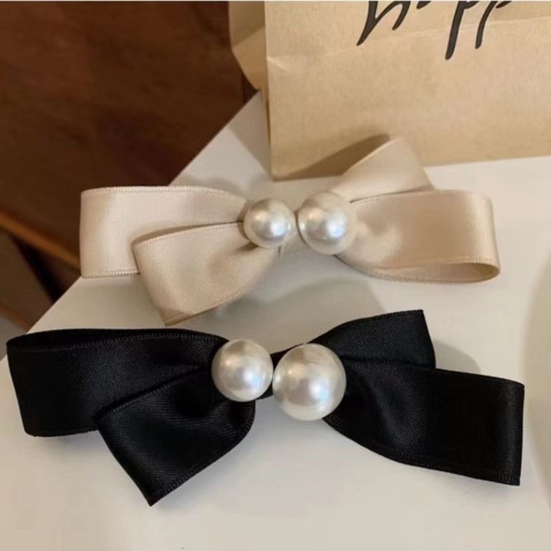 Satin Bow Tie - 여성용 헤어 클립 머리핀, 여성용 머리띠,