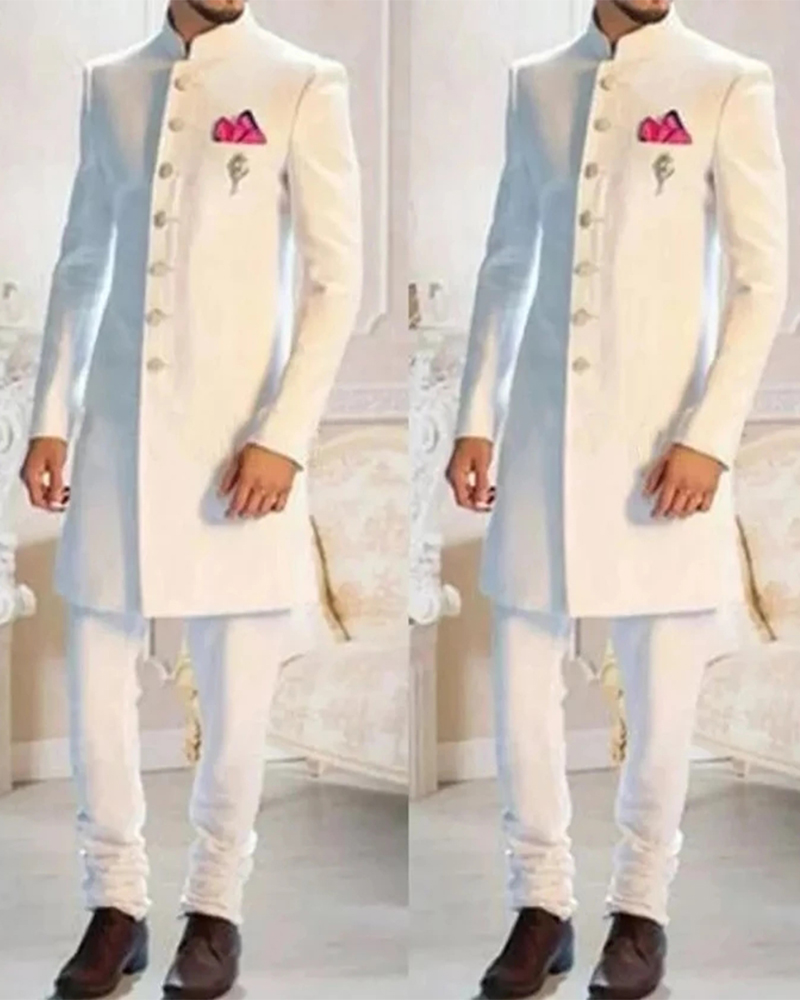 Men Formal Wear Indian - 2Pc 패션 디자인 화이트 남자 정장