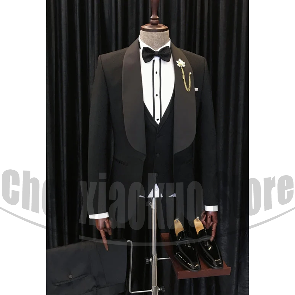 Men Formal Wear 2025 - 블랙 남성 정장 시크 숄 라펠