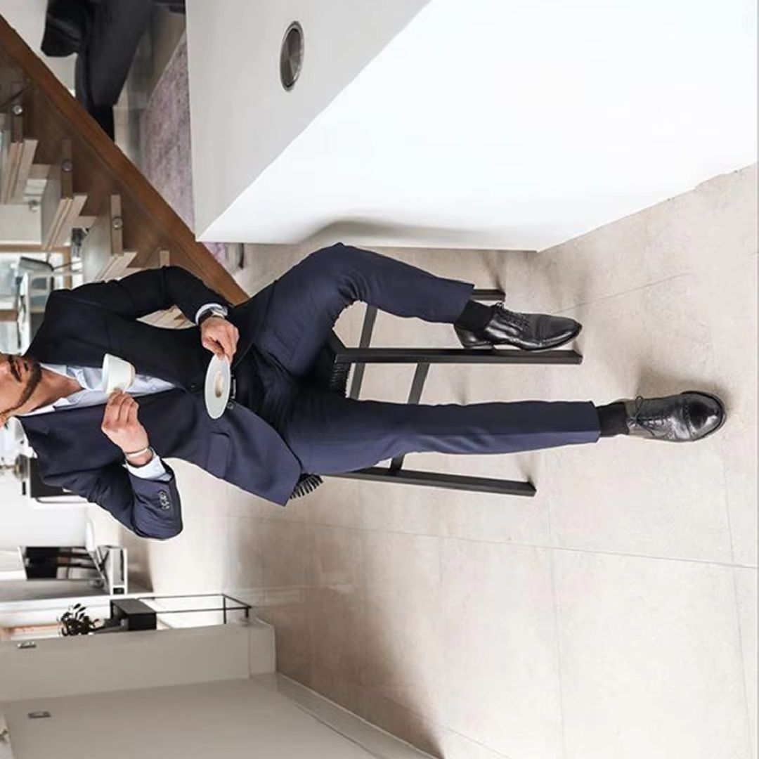 Men'S Formal Dinner Wear - 네이비 블루 2피스 남성 턱시도 정장,