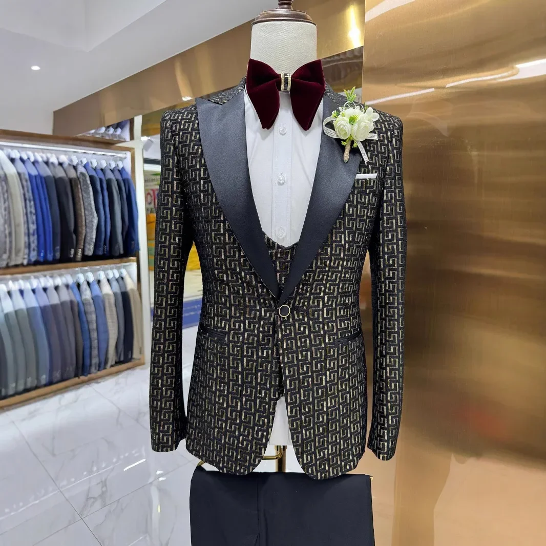 Men Formal Wear 2025 - 남자를위한 격자 무늬 댄스 파티 정장