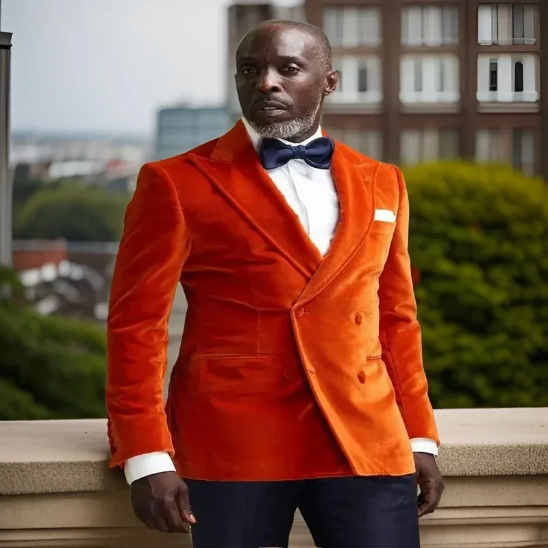 Men Formal Wear 2025 - 벨벳 정장 남성 정장 더블 브레스트