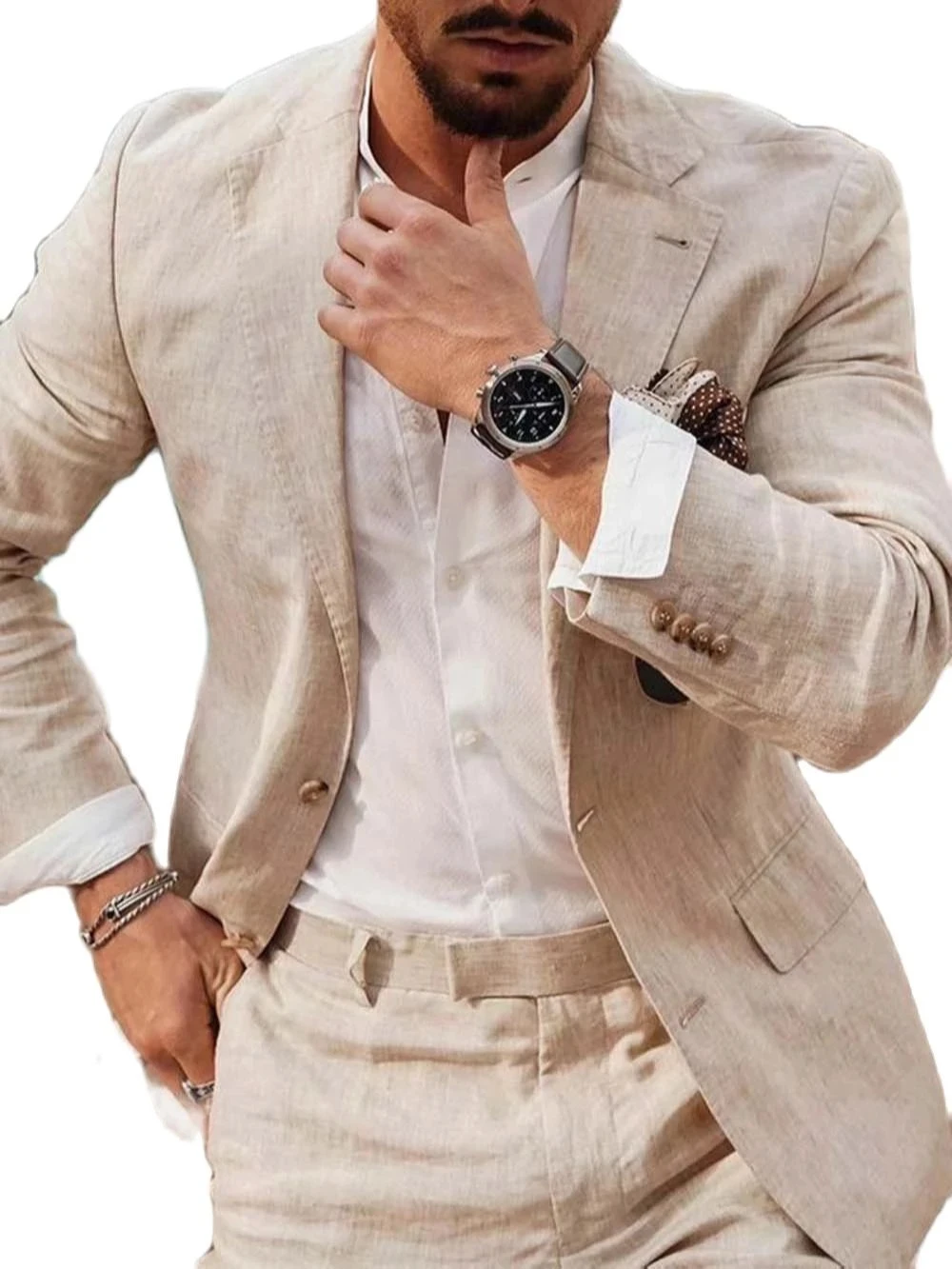 여름 해변 비즈니스 리넨 남성 정장 맞춤 제작 2피스  - Men'S Formal Beach Wear 리뷰 및 가격