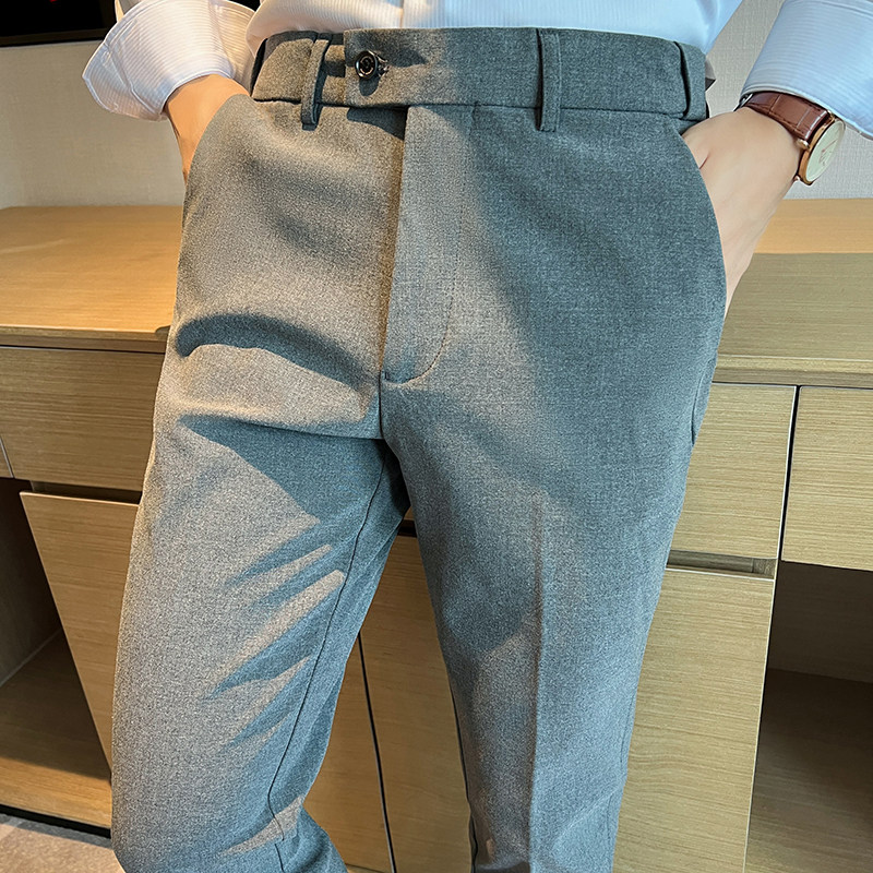 남성용 프리미엄 신축성 있는 허리 바지 봄 가을 패션  - Men'S Urban Formal Wear 리뷰 및 가격