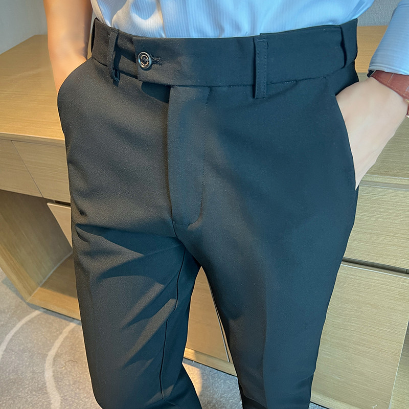 남성용 프리미엄 신축성 있는 허리 바지 봄 가을 패션  - Men'S Urban Formal Wear 리뷰 및 가격
