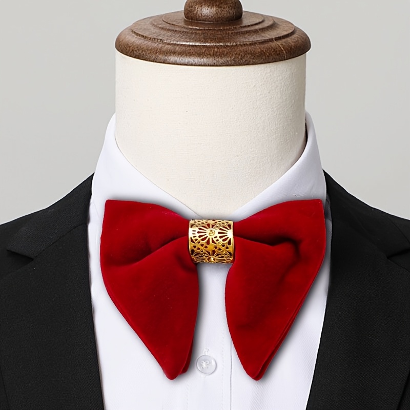 빈티지 대형 뿔 모양 노타이 보타이, 금색 속이 빈 금 - Men'S Formal Wear Bow Ties 리뷰 및 가격