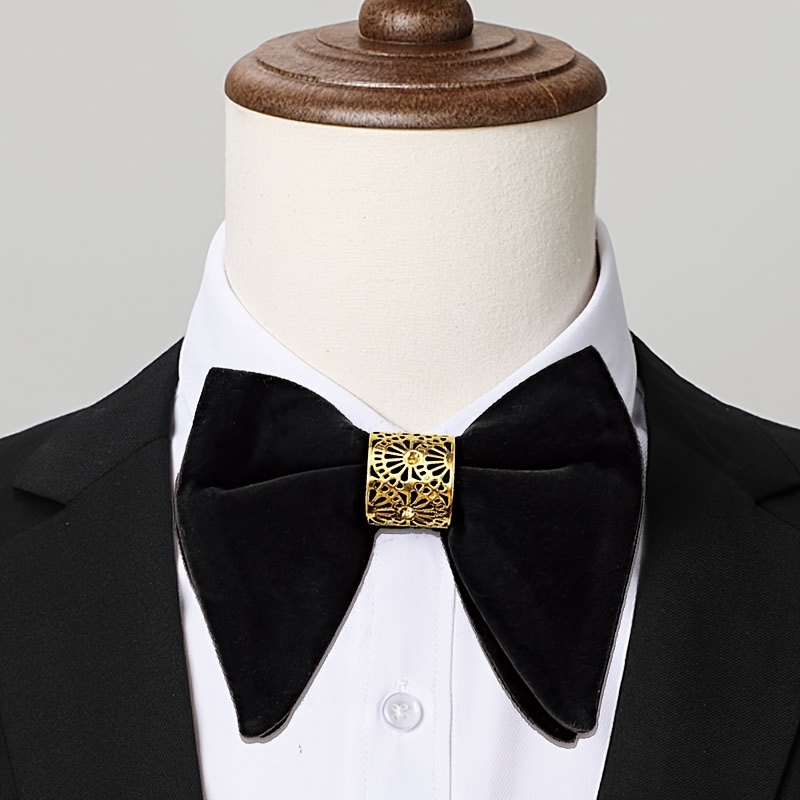 빈티지 대형 뿔 모양 노타이 보타이, 금색 속이 빈 금 - Men'S Formal Wear Bow Ties 리뷰 및 가격