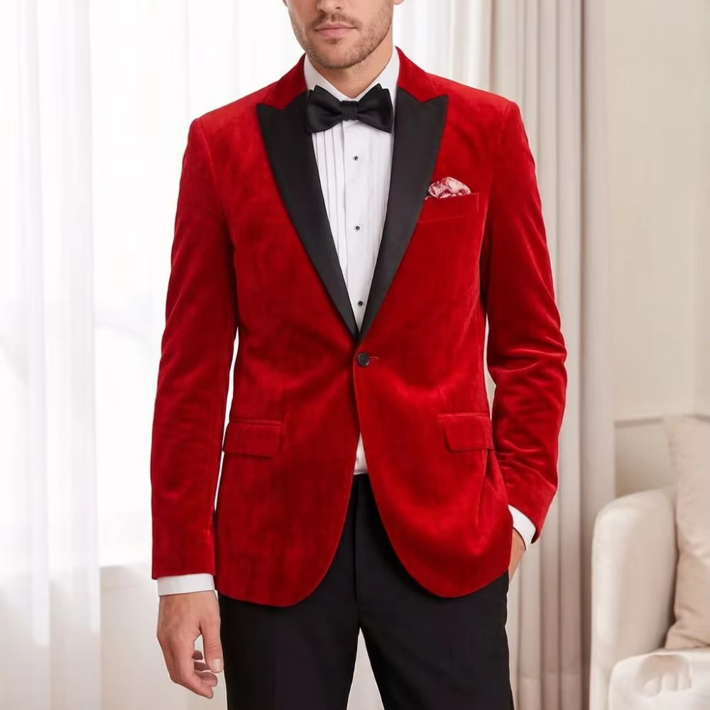 남성용 벨벳 정장 슬림핏 원피스 블레이저 정장 웨딩 수 - Men'S Formal Wear For Reception 리뷰 및 가격