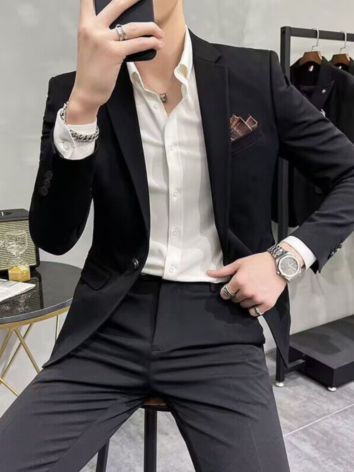 남성용 비즈니스 캐주얼 슬림핏 쓰리피스 수트, 웨딩 신 - Men'S Urban Formal Wear 리뷰 및 가격