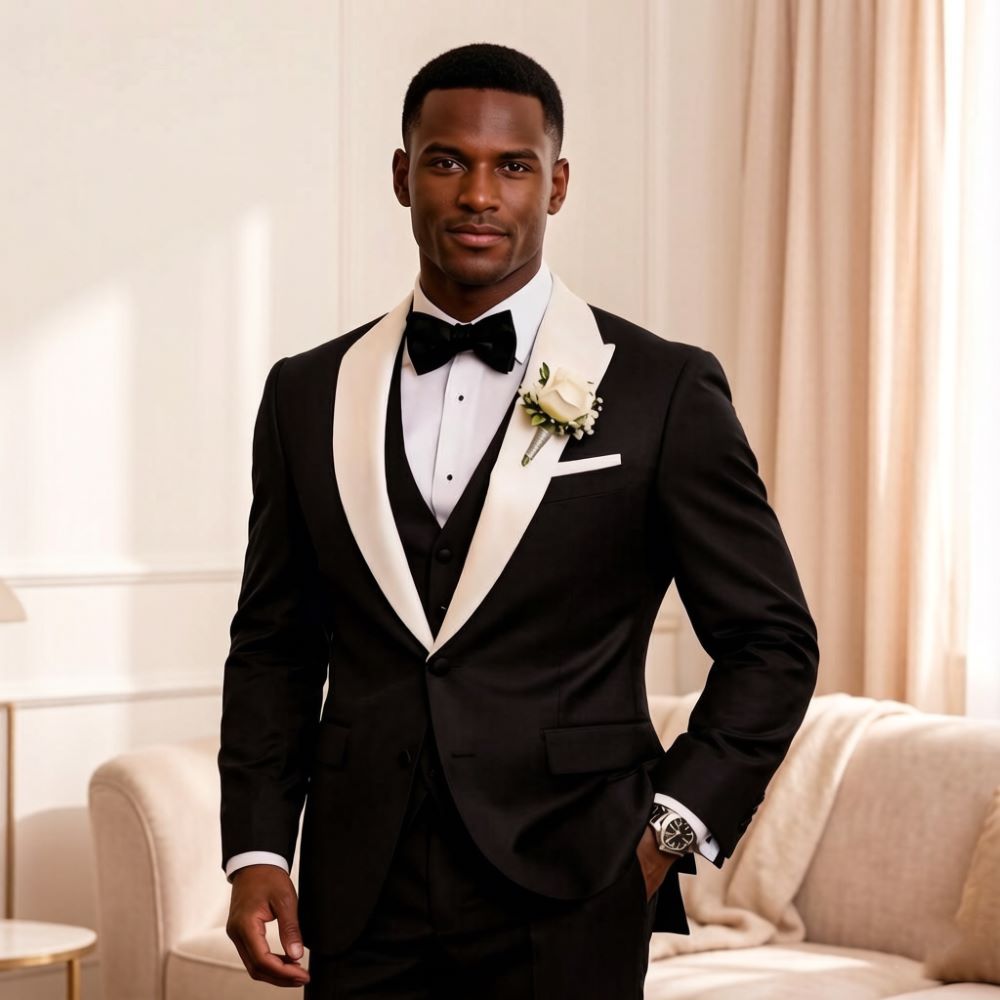 3피스 정장 남성복 피크 라펠 슬림핏 신랑 턱시도 믹스 - Men'S Formal Wear For Reception 리뷰 및 가격