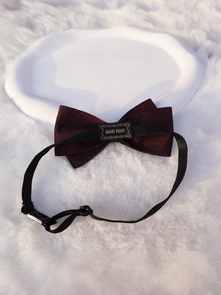버건디 더블 레이어 무광택 나비 넥타이, 영국 스타일  - Men'S Formal Wear Bow Ties 리뷰 및 가격