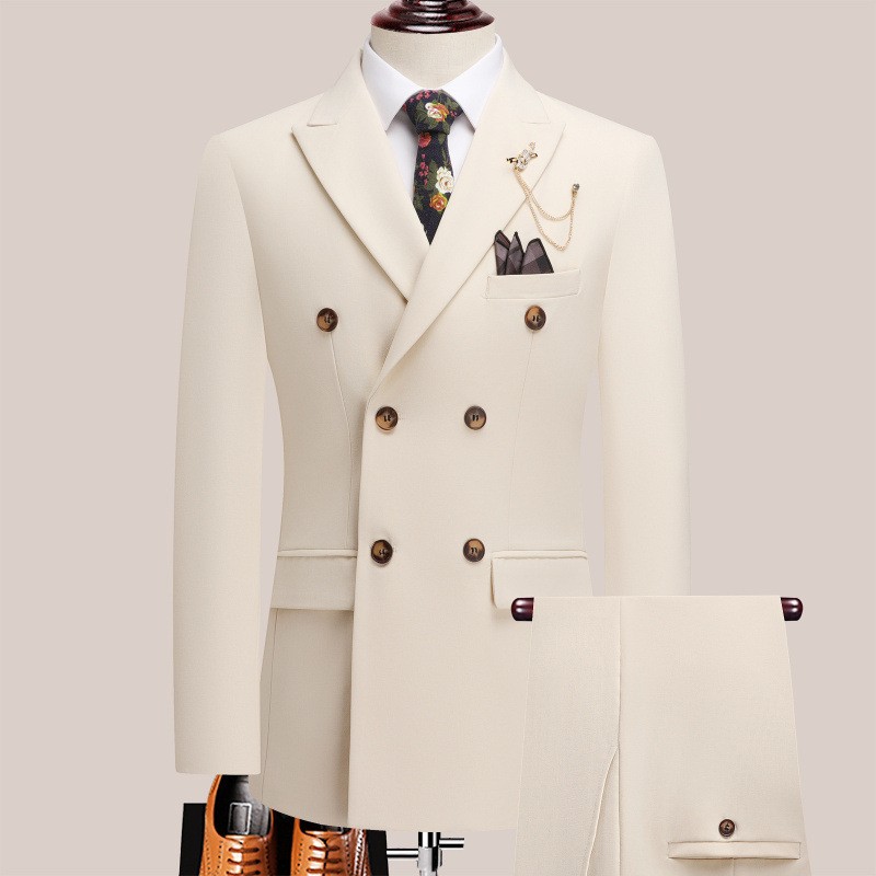 남성 정장 세트 럭셔리 딥 화이트 더블 브레스티드 캐주 - Men'S Formal Dinner Wear 리뷰 및 가격