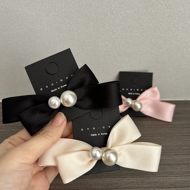 여성용 헤어 클립 머리핀, 여성용 머리띠, 비드 장식, - Satin Bow Tie 리뷰 및 가격