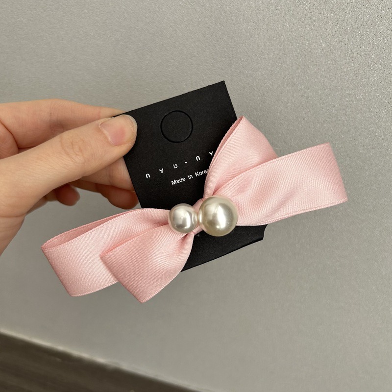 여성용 헤어 클립 머리핀, 여성용 머리띠, 비드 장식, - Satin Bow Tie 리뷰 및 가격