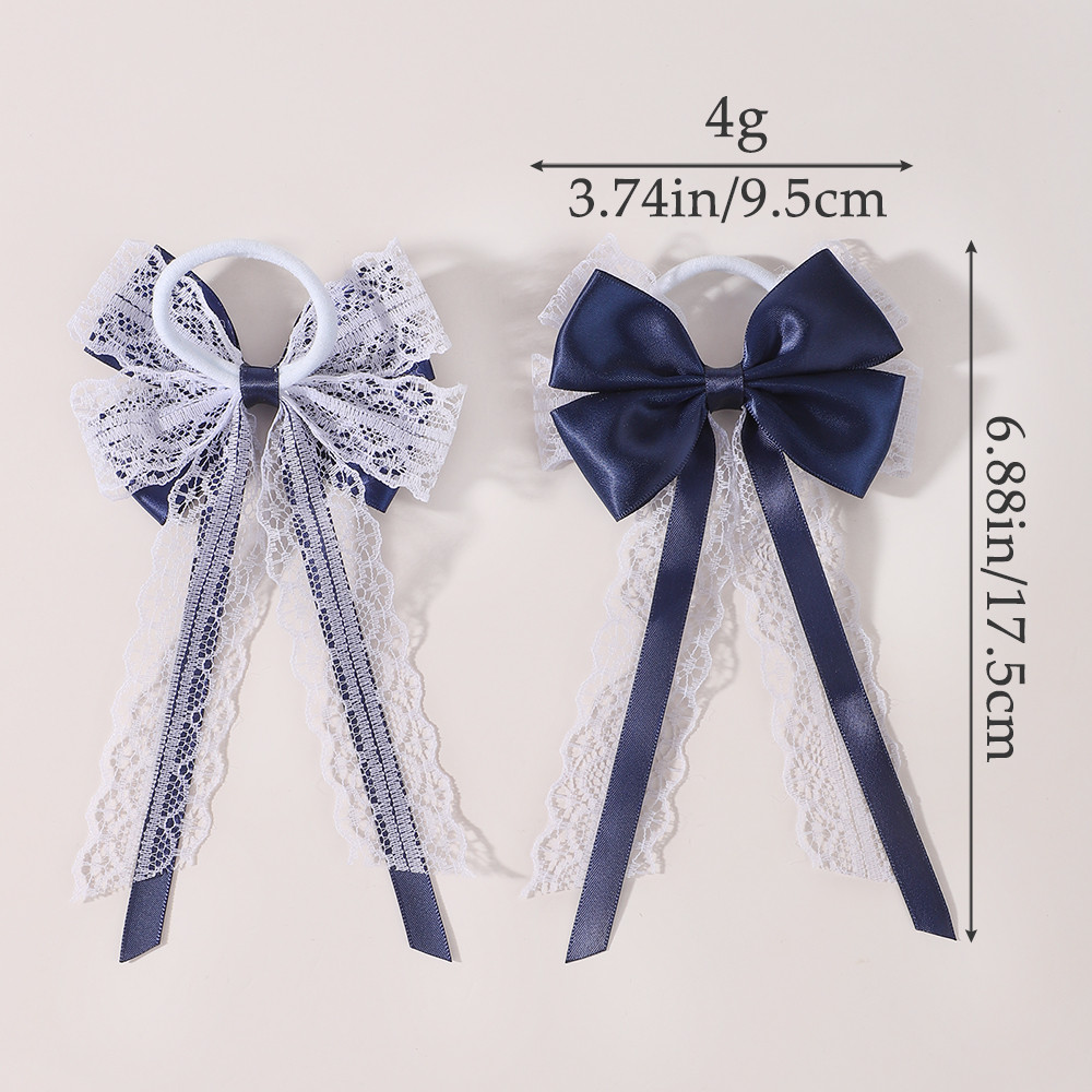 2Pcs 새틴 레이스 롱 테일 보우 헤어 타이 매칭 페 - Satin Bow Tie 리뷰 및 가격