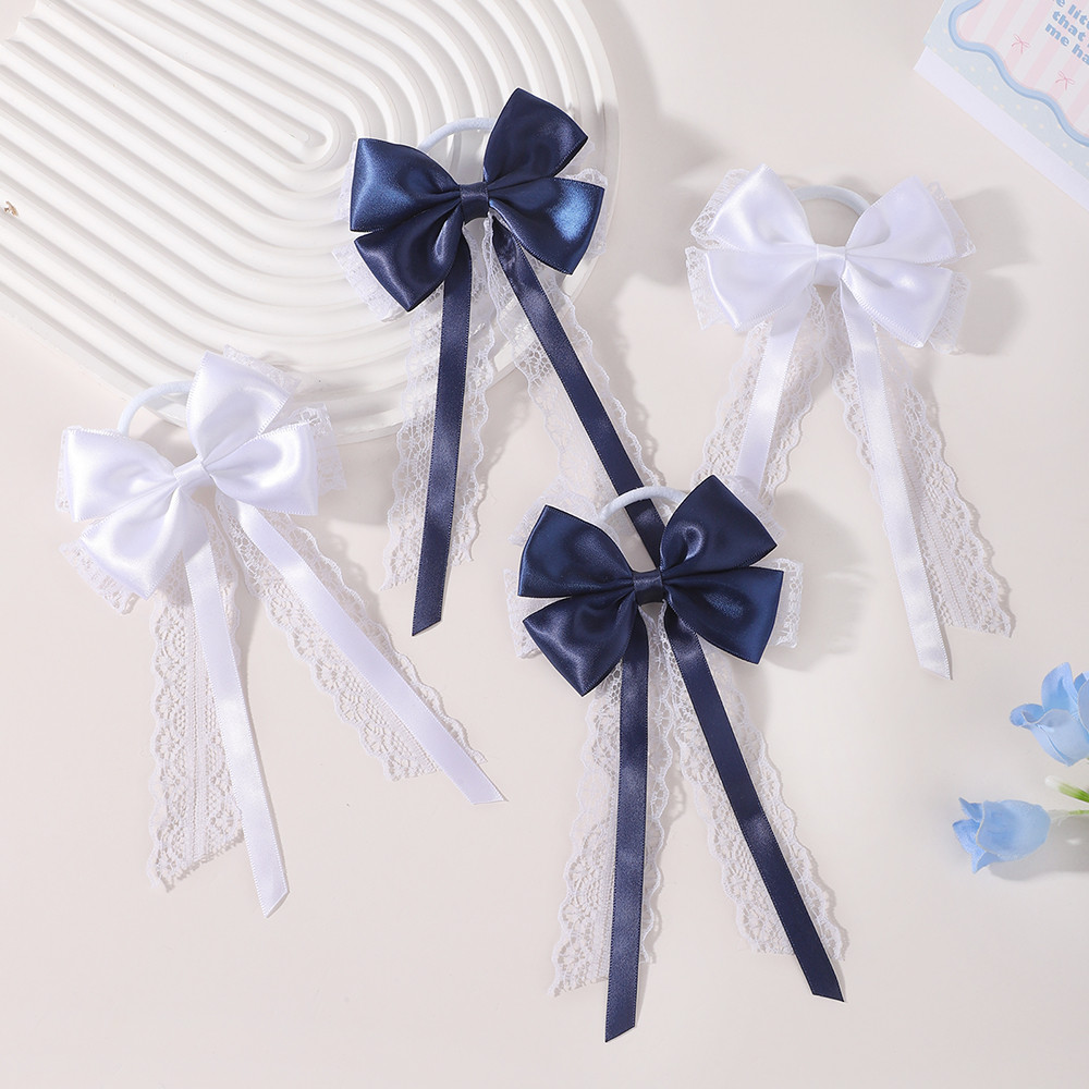 2Pcs 새틴 레이스 롱 테일 보우 헤어 타이 매칭 페 - Satin Bow Tie 리뷰 및 가격