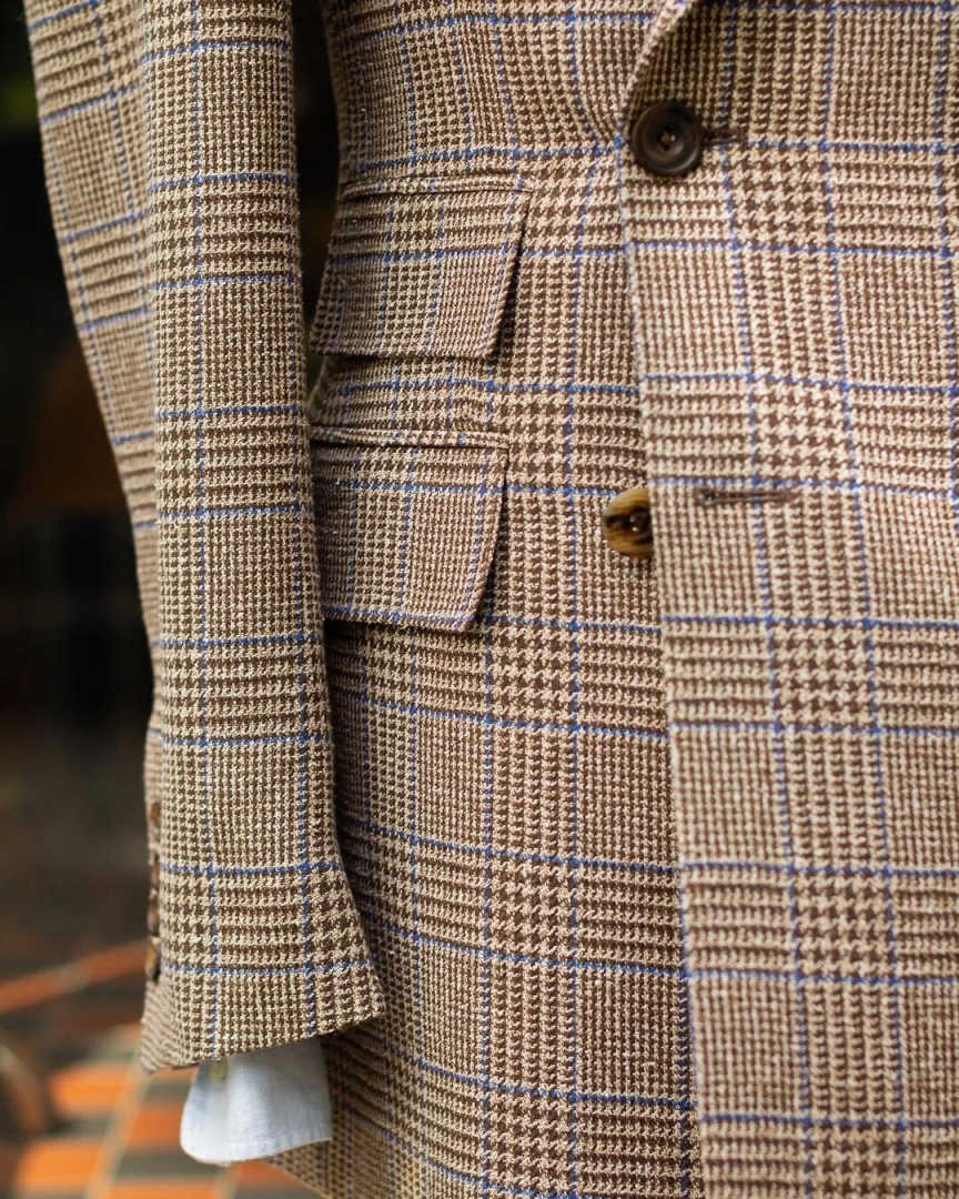레트로 체크 더블 브레스티드 남성 정장 세트, 피크 라 - Men'S Formal Wear For Reception 리뷰 및 가격