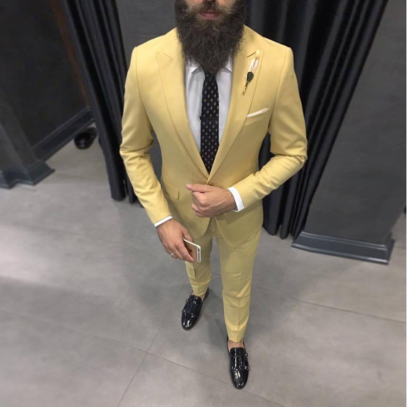2025 결혼식을위한 최신 노란색 남성 정장 슬림 피트 - Men'S Formal Dinner Wear 리뷰 및 가격