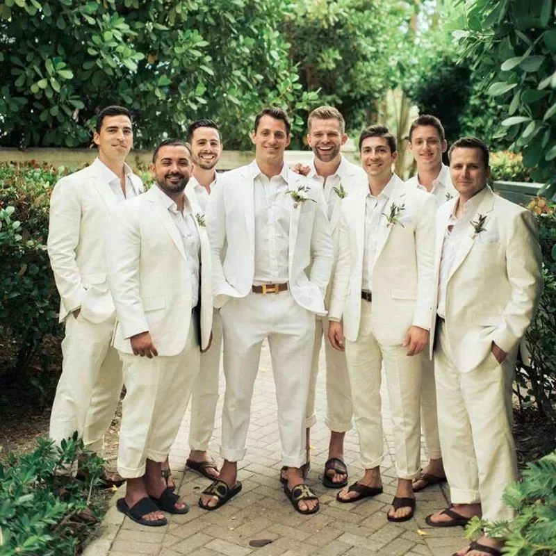 남성용 리넨 웨딩 턱시도, 여름 해변 포멀 남성 정장, - Men'S Formal Wear Attire 리뷰 및 가격