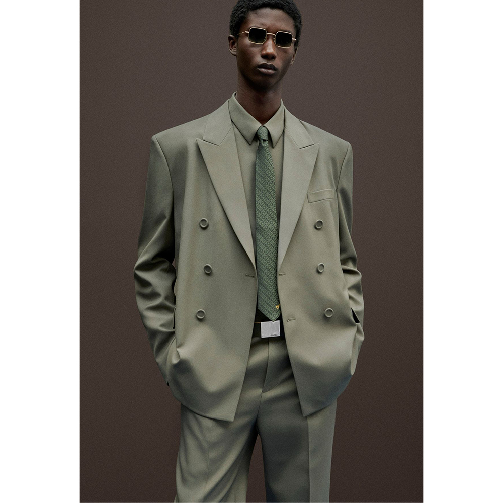 남성용 더블 브레스티드 수트 2피스 세트 라이트 카키  - Khaki Formal Wear Men 리뷰 및 가격