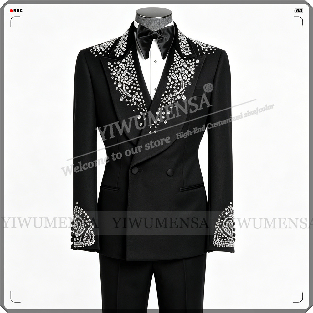 남자를위한 럭셔리 웨딩 정장 라인 석 페르시 자켓 바지 - Men'S Formal Wear Attire 리뷰 및 가격