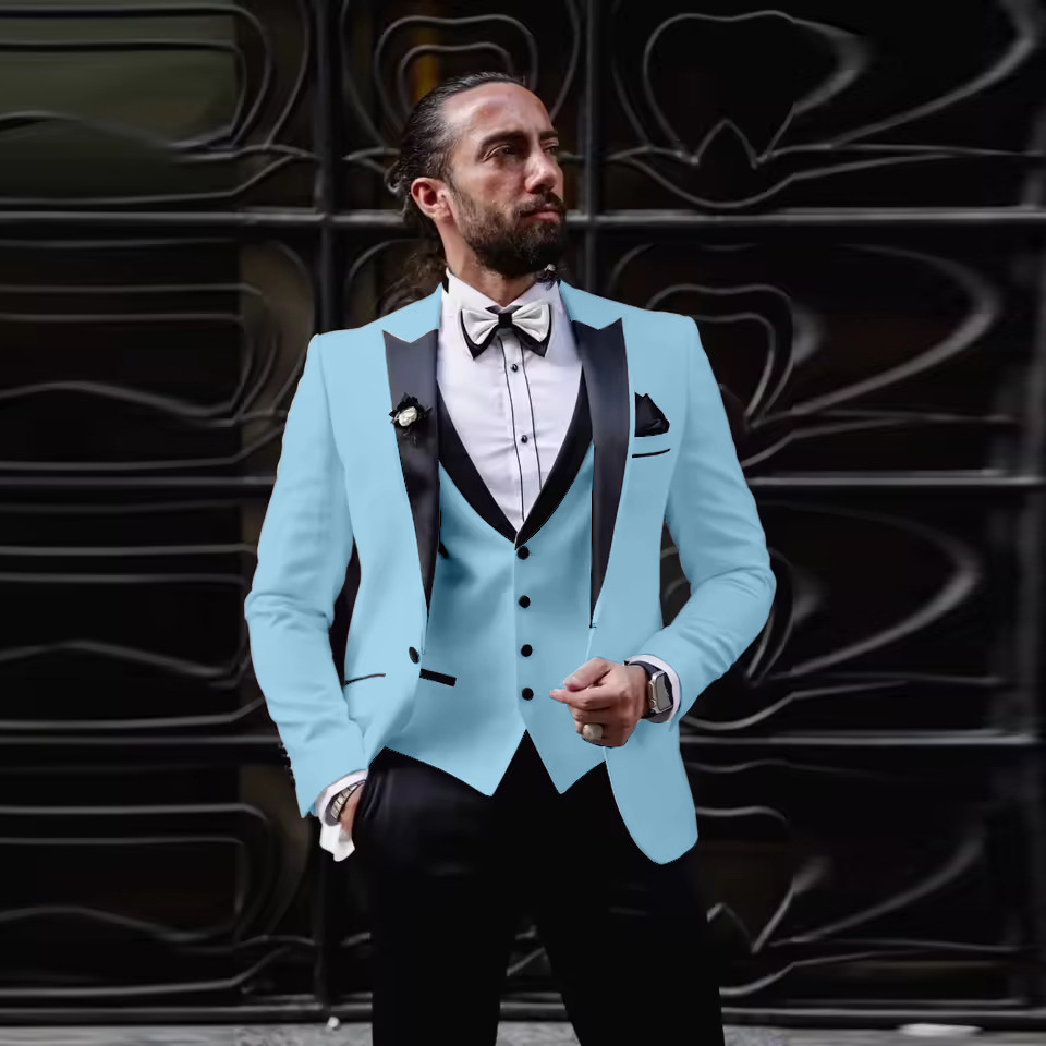 남성 슬림핏 3피스 턱시도 원버튼 피크 라펠 재킷, 베 - Men'S Formal Dinner Wear 리뷰 및 가격