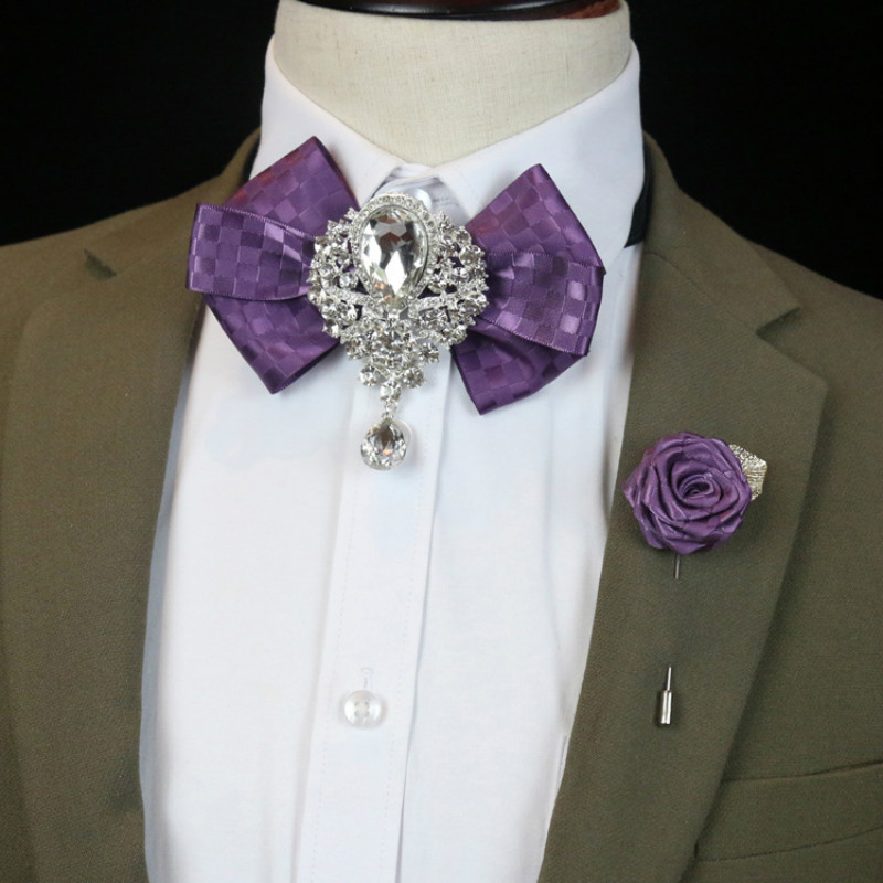 남성용 웨딩 라인석 활 타이 브로치, 한국 영국 비즈니 - Men'S Formal Wear Bow Ties 리뷰 및 가격