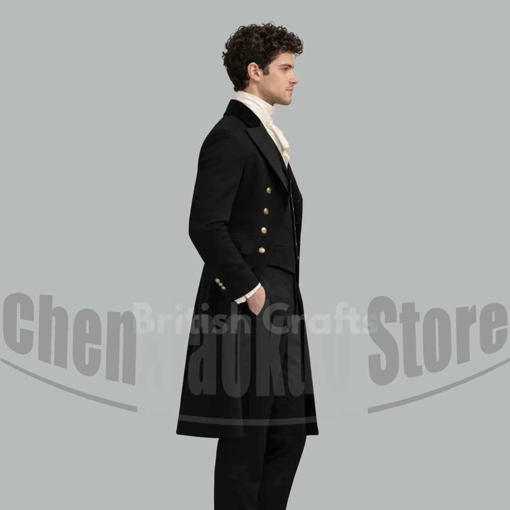 블랙 남성 빅토리아 테일코트 3피스 더블 브레스티드 골 - Victorian Men'S Formal Wear 리뷰 및 가격