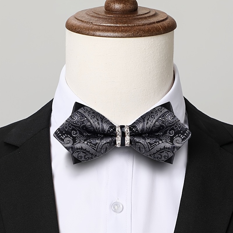 남성용 자카드 새틴 보타이, 라인스톤 장식, 노타이 보 - Men'S Formal Wear Bow Ties 리뷰 및 가격