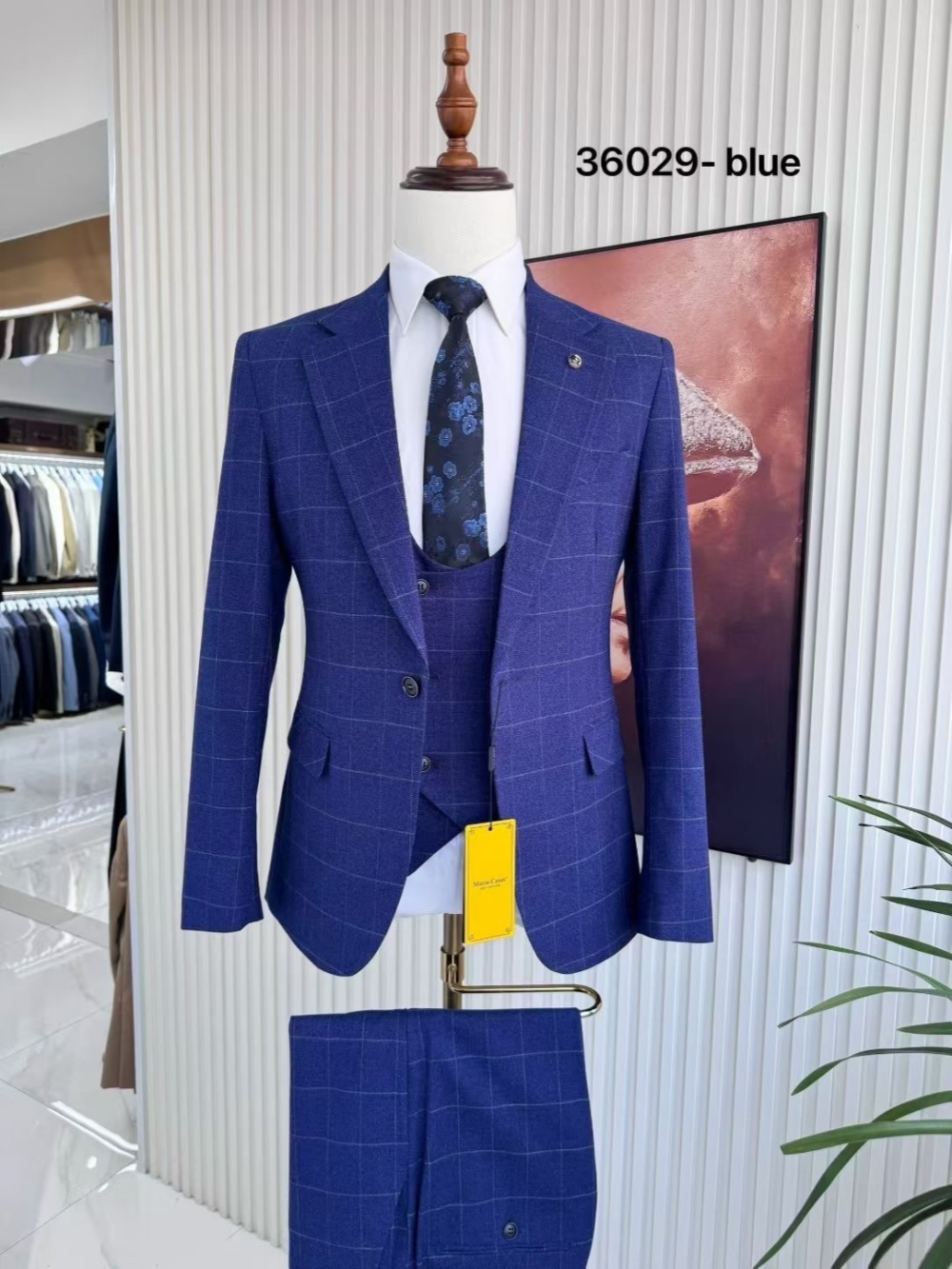 플래드 남성용 멋진 정장 세트 3피스 연회 파티복 노치 - Men Formal Wear Sale 리뷰 및 가격
