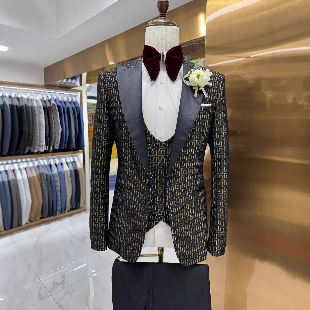 남자를위한 격자 무늬 댄스 파티 정장 슬림 피트 3 P - Men Formal Wear 2025 리뷰 및 가격