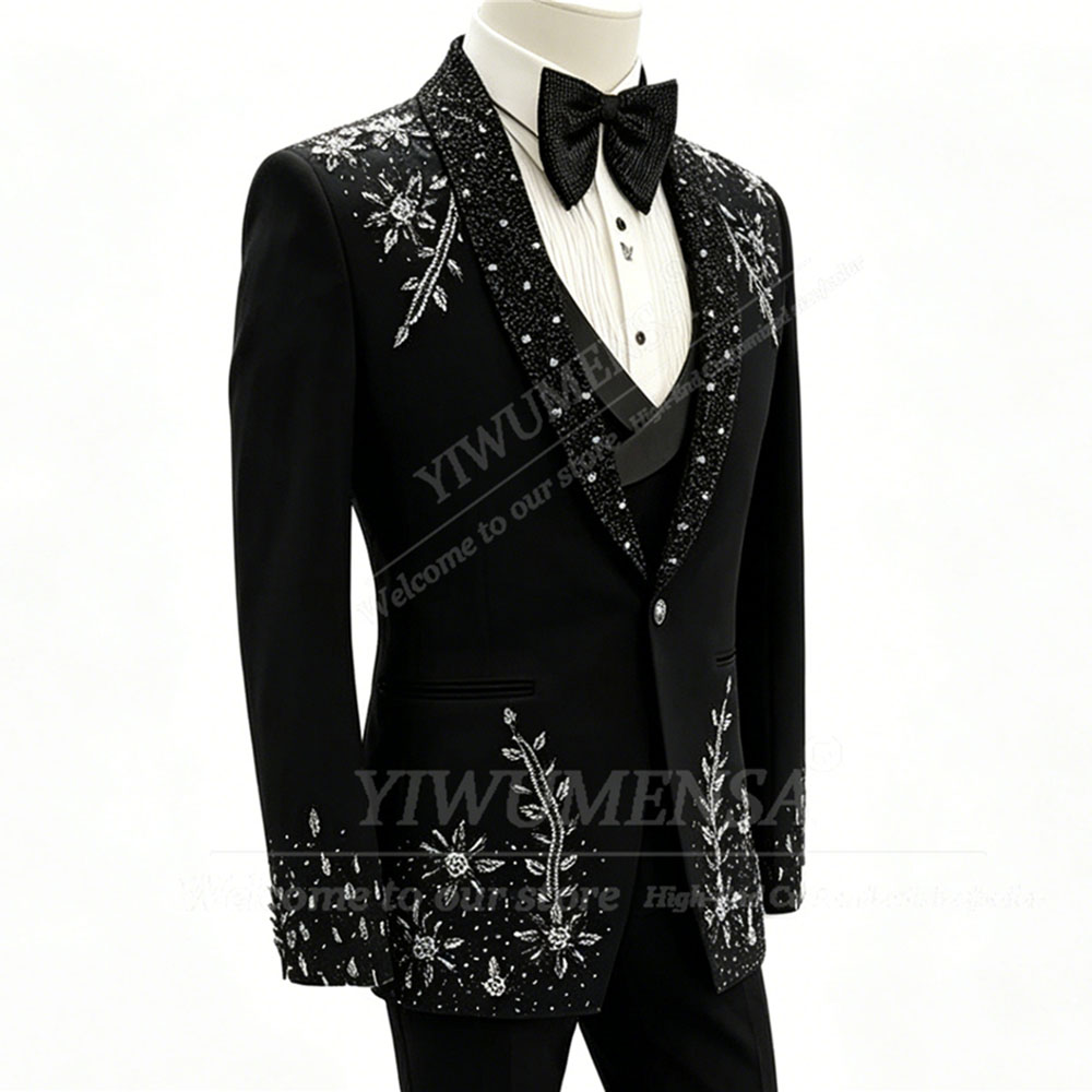 화려한 크리스탈 비딩 수트 남성 정장 싱글 브레스티드  - Men'S Formal Dinner Wear 리뷰 및 가격