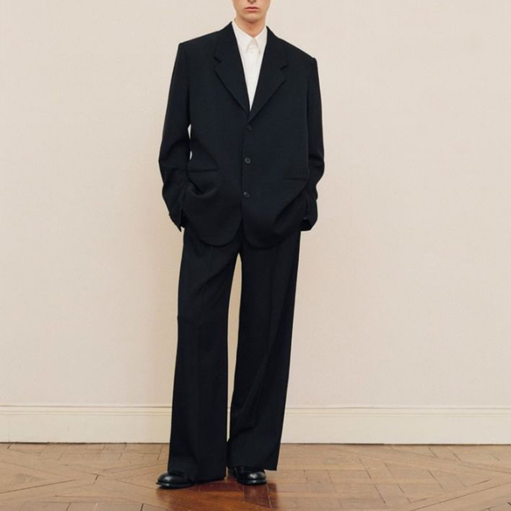 남성용 블랙 오버사이즈 수트 세트 싱글 브레스티드 패션 - Formal Wear For Men In Wedding 리뷰 및 가격