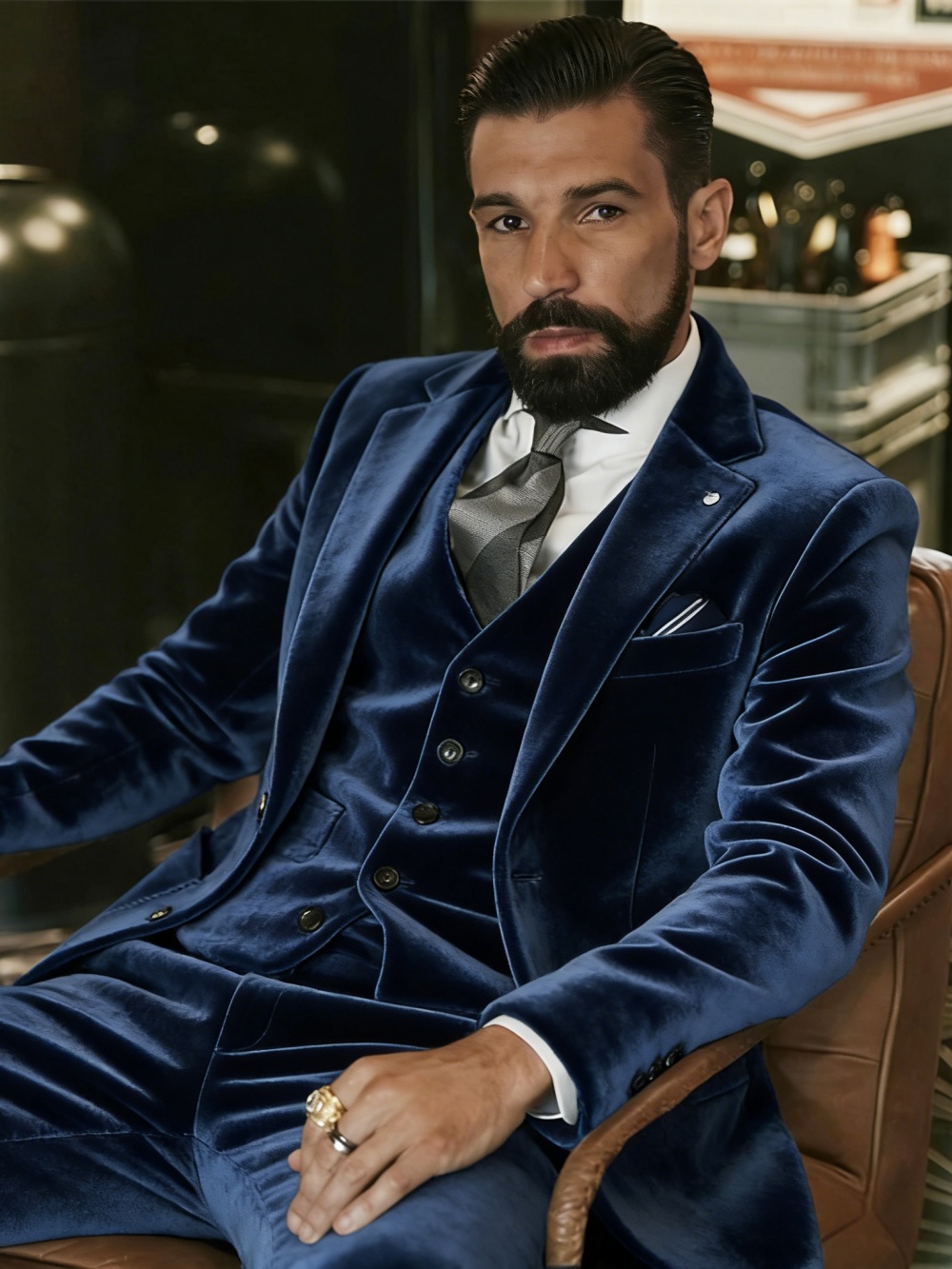 남성 벨벳 정장 3피스 댄스 파티복 노치드 라펠 남성  - Formal Wear For Men In Wedding 리뷰 및 가격