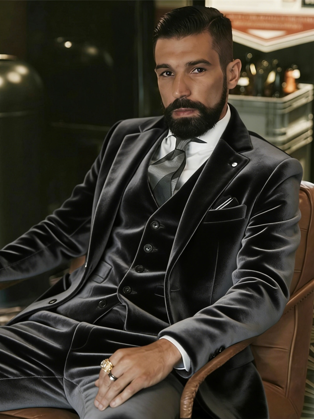 남성 벨벳 정장 3피스 댄스 파티복 노치드 라펠 남성  - Formal Wear For Men In Wedding 리뷰 및 가격
