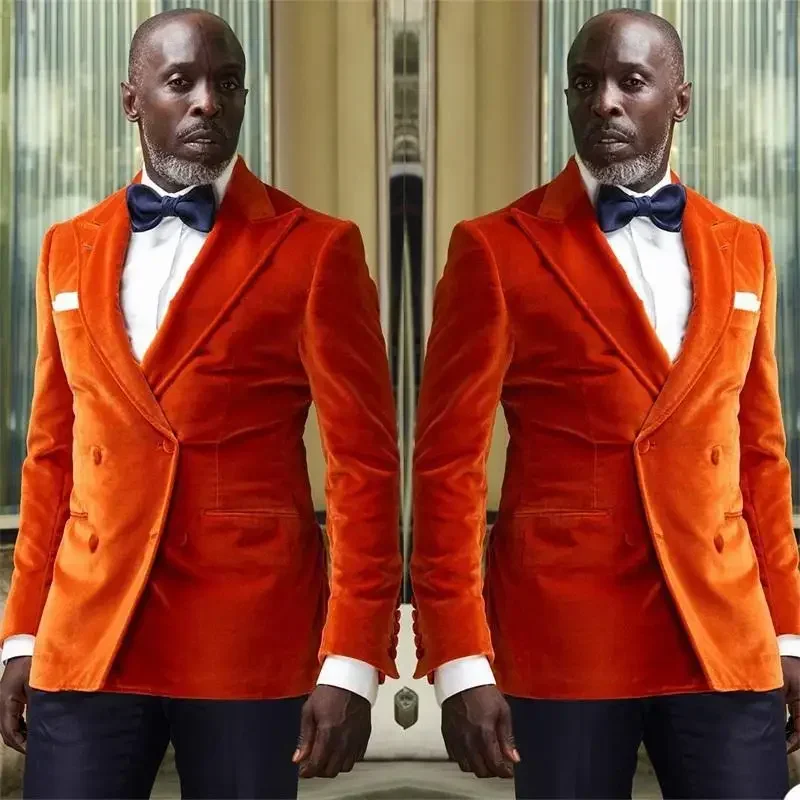벨벳 정장 남성 정장 더블 브레스트 피크 라펠 신랑 턱 - Men Formal Wear 2025 리뷰 및 가격