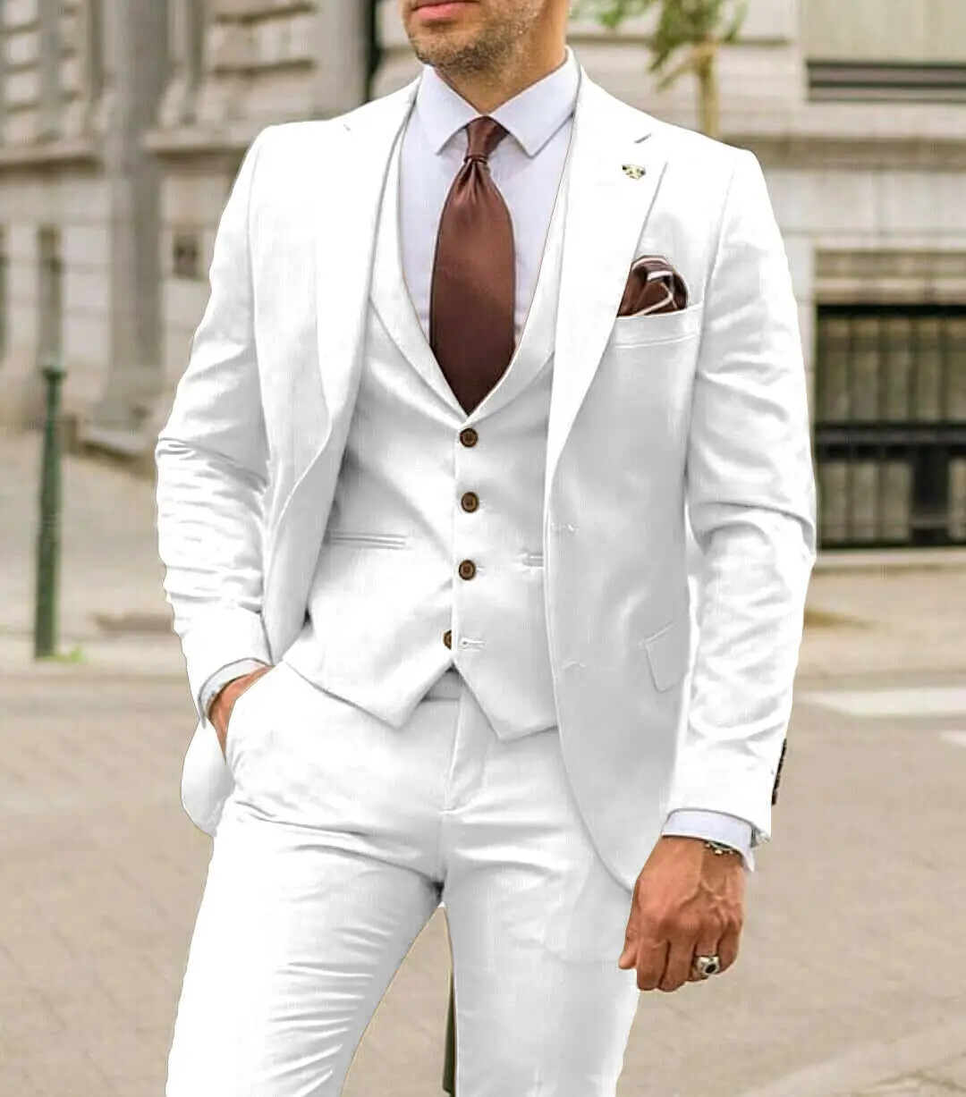 노치 라펠 남성 정장 슬림핏 비즈니스 포멀 3피스 수트 - Men'S Formal Dinner Wear 리뷰 및 가격