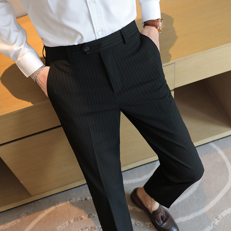 남성용 프리미엄 스트라이프 바지 봄 여름 패션 슬림핏  - Men'S Urban Formal Wear 리뷰 및 가격