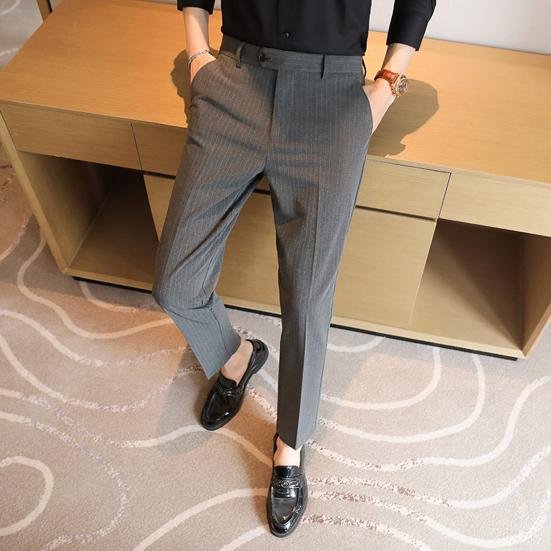 남성용 프리미엄 스트라이프 바지 봄 여름 패션 슬림핏  - Men'S Urban Formal Wear 리뷰 및 가격