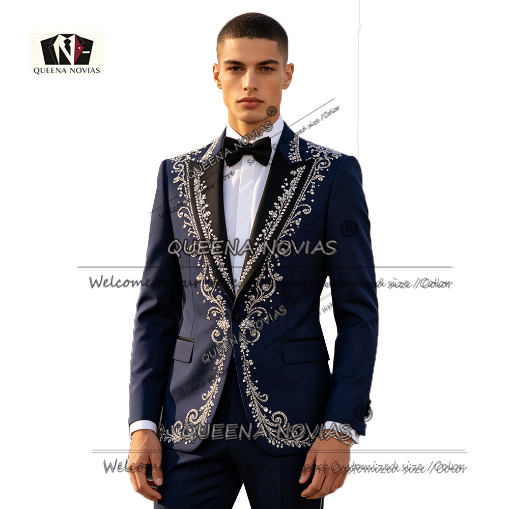 남성 정장 턱시도 슬림핏 크리스탈 비딩 재킷 팬츠 2피 - Men'S Formal Dinner Wear 리뷰 및 가격