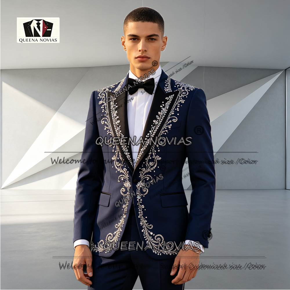 남성 정장 턱시도 슬림핏 크리스탈 비딩 재킷 팬츠 2피 - Men'S Formal Dinner Wear 리뷰 및 가격