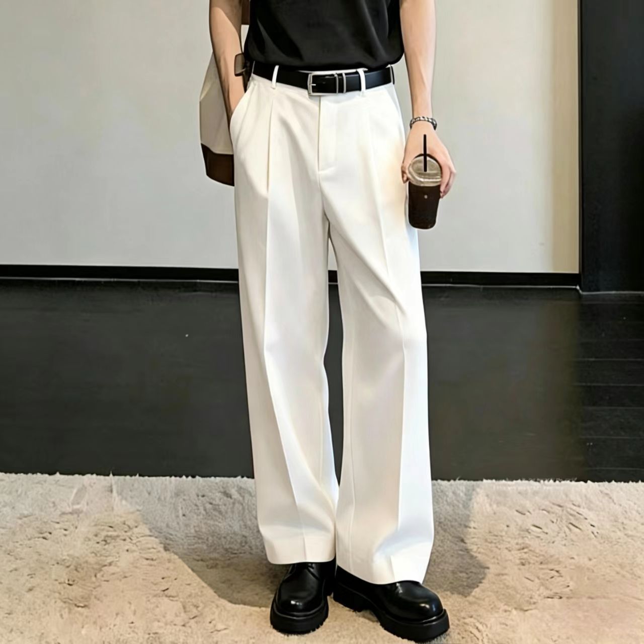 남성용 2026 여름 얇은 흰색 바지 주름 방지 비즈니 - Formal Wear For Men In Wedding 리뷰 및 가격