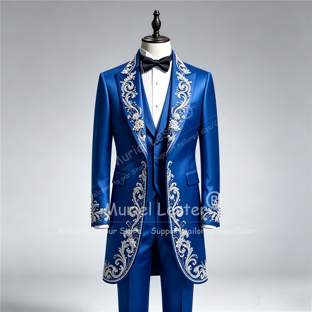 럭셔리 남성 웨딩 턱시도 수트, 맞춤 제작 반짝이는 크 - Men'S Formal Wear Attire 리뷰 및 가격
